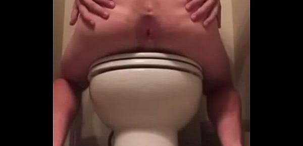  showing ass in a public bathroom